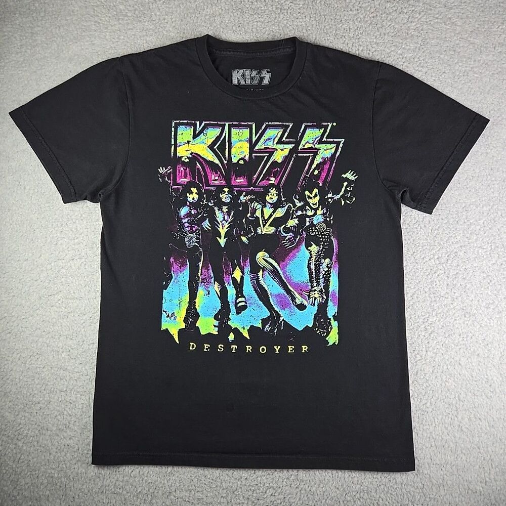 Kiss Destroyer T Shirt Mens Small Black